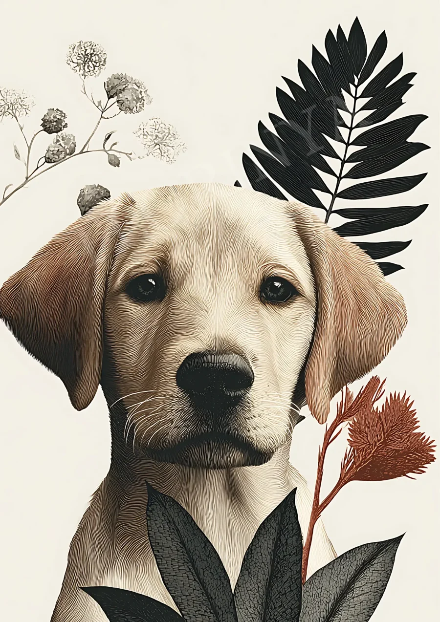 art mural bohème labrador botanique
