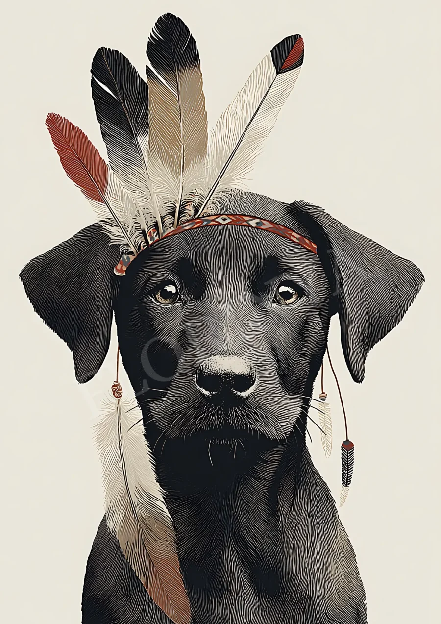 portrait boho tribal de labrador